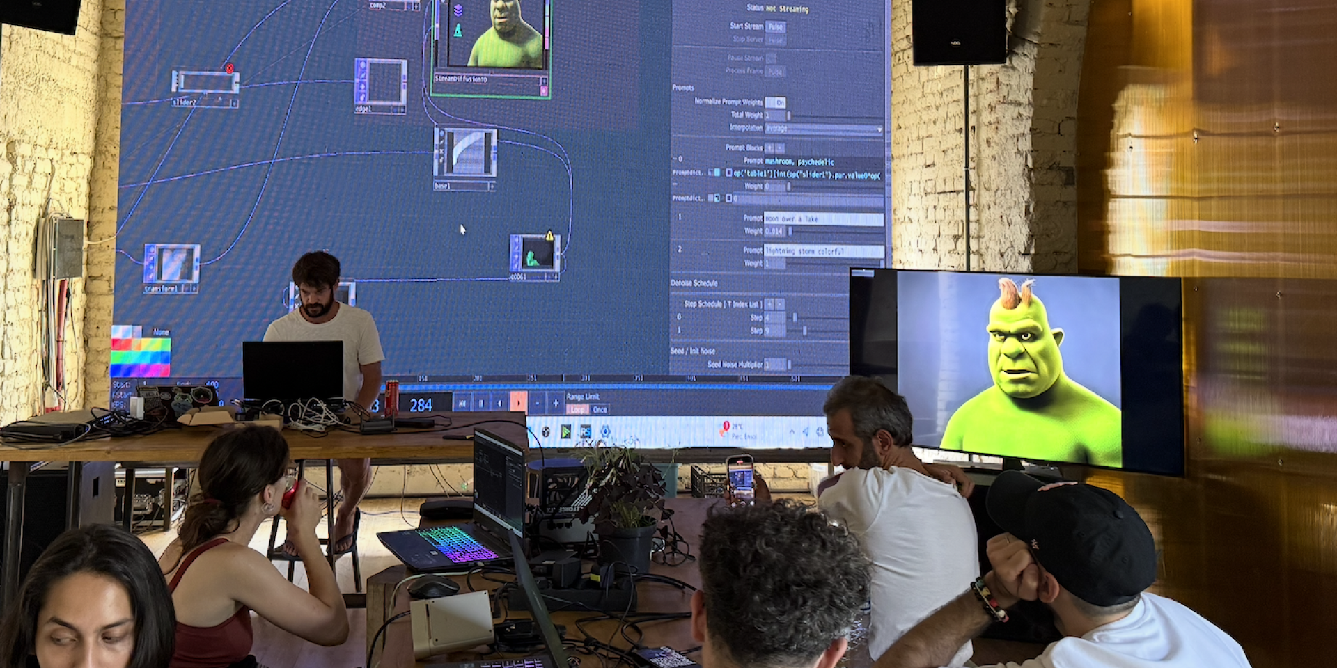 Integrating AI and custom shaders directly into real-time visual performances